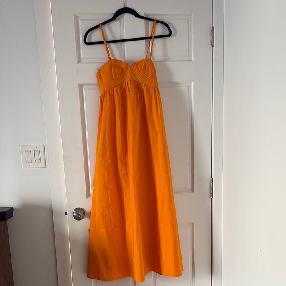 FARM Rio Bright Orange Spaghetti-Strap Maxi Dress